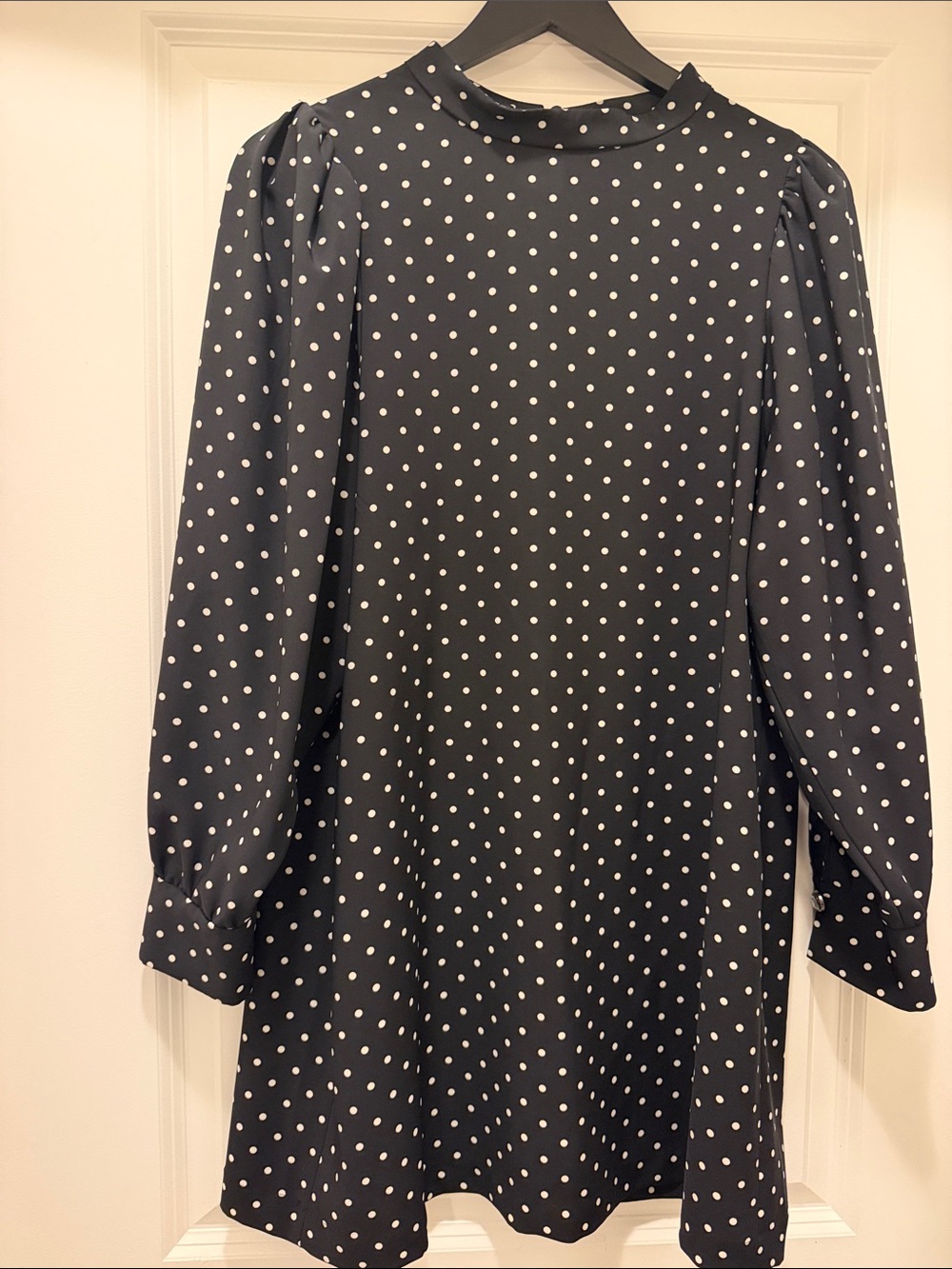 Zara Black Dress with White Polka Dots
